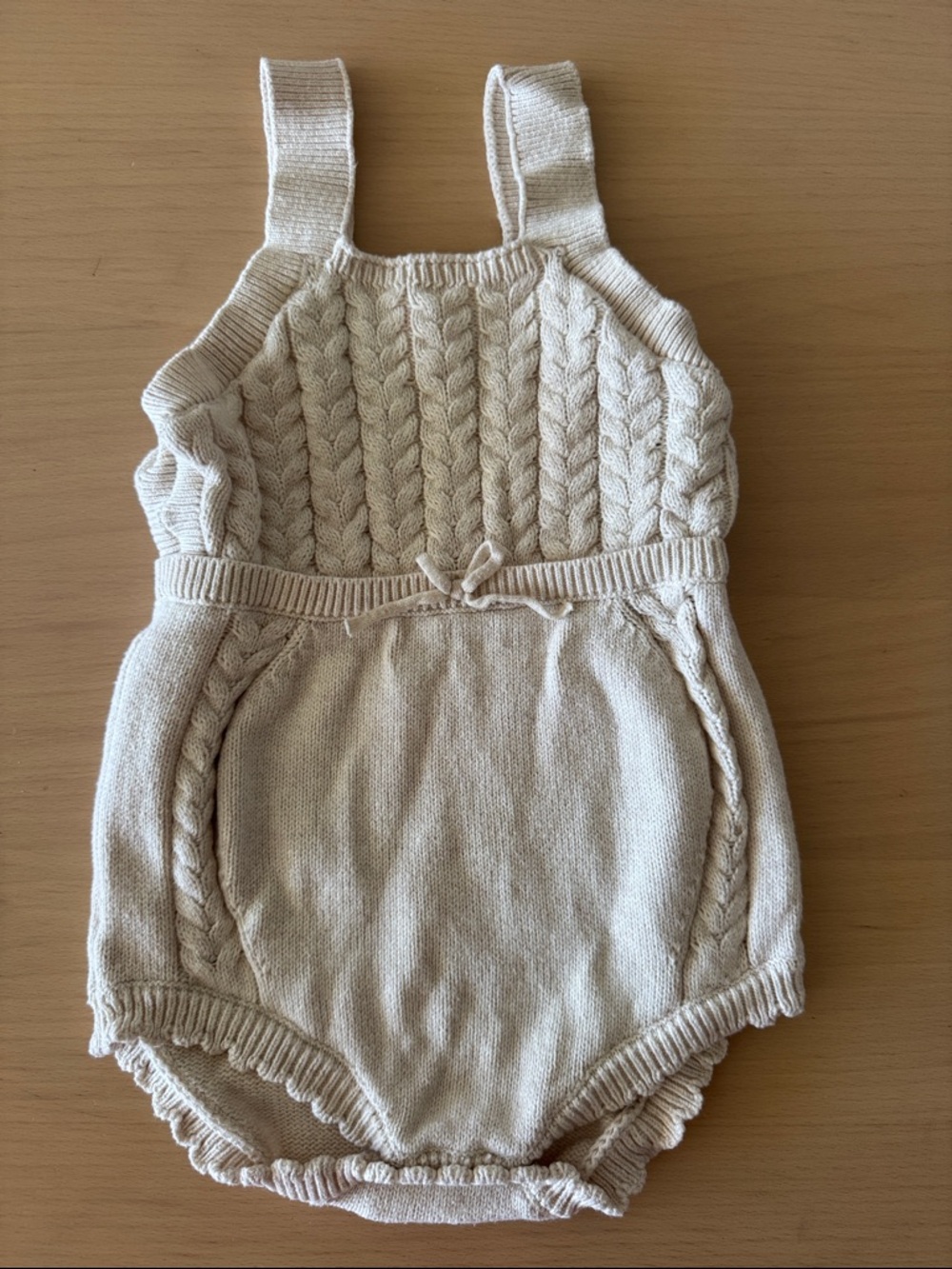 Cat & Jack Cream Cable Knit Baby Romper